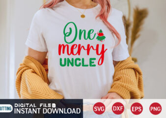 One Merry Uncle Shirt, Merry Christmas, Christmas Svg, Christmas T-Shirt, Christmas SVG Shirt Print Template, svg, Merry Christmas svg, Christmas Vector, Christmas Sublimation Design, Christmas Cut File