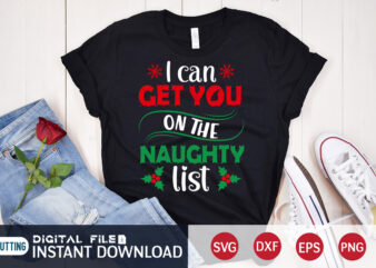I can get you on the Naughty list shirt, Christmas Svg, Christmas T-Shirt, Christmas SVG Shirt Print Template, svg, Merry Christmas svg, Christmas Vector, Christmas Sublimation Design, Christmas Cut File