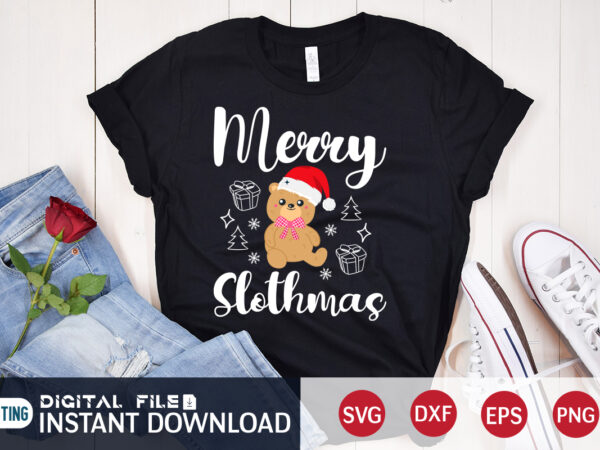 Merry slothmas shirt, merry christmas, christmas svg, christmas t-shirt, christmas svg shirt print template, svg, merry christmas svg, christmas vector, christmas sublimation design, christmas cut file