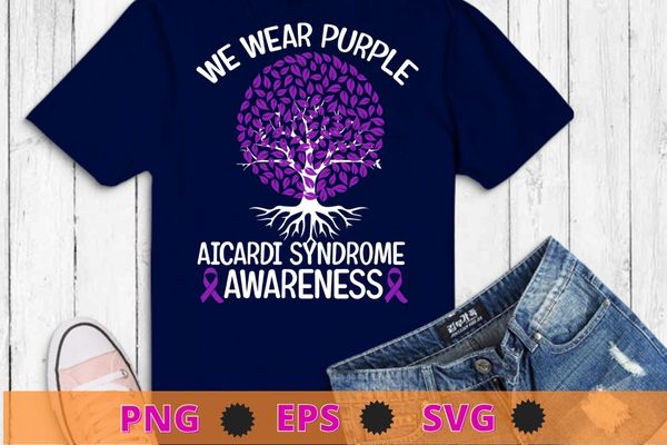 We wear purple for aicardi syndrome root tree awareness t-shirt design svg, purple, aicardi syndrome awareness
