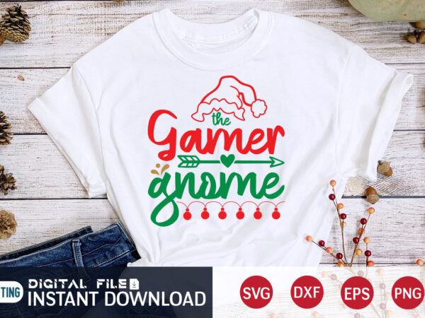 The gamer gnome shirt, christmas gamer shirt, christmas svg, christmas t-shirt, christmas svg shirt print template, svg, merry christmas svg, christmas vector, christmas sublimation design, christmas cut file