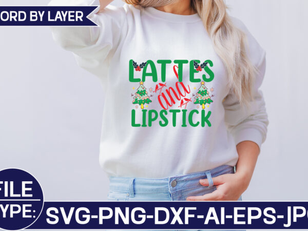 Lattes and lipstick t shirt vector graphic