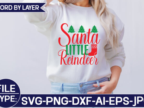 Santa little reindeer t shirt template vector