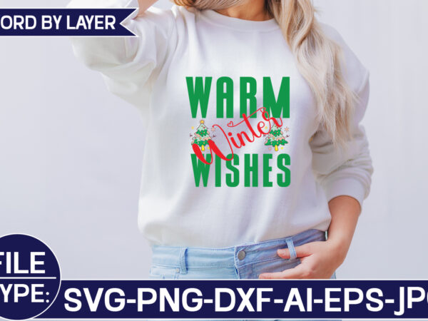 Warm winter wishes t shirt design for sale