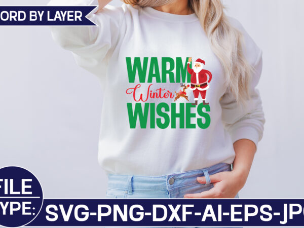 Warm winter wishes t shirt design for sale