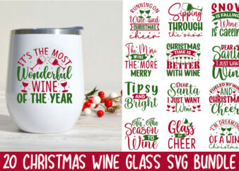 Christmas Wine Glass Svg Bundle