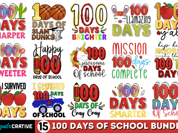 100 days of school sublimation bundle