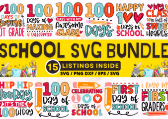 School SVG Bundle t shirt template vector
