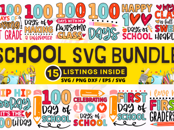 School svg bundle t shirt template vector