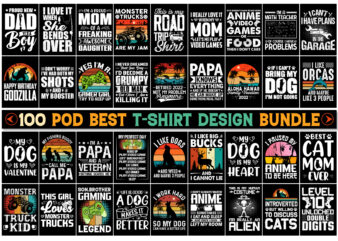 100 T-Shirt Design Bundle-Trendy Pod Best T-Shirt Design Bundle