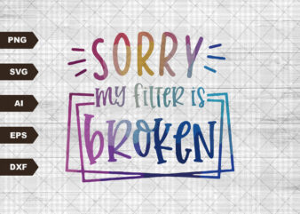 Sorry my filter is broken SVG, SVG graphics, Funny, funny sayings, sublimation,funny tumblers, adulting, waterslide images