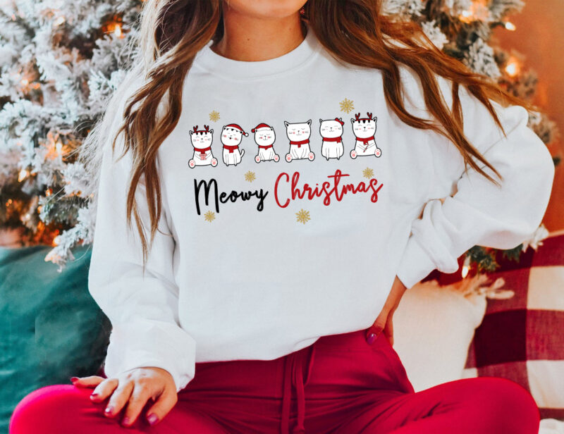 cat sdesign for women, Cat Christmas png, Cat Lovers Christmas Gift, Cat Mom png