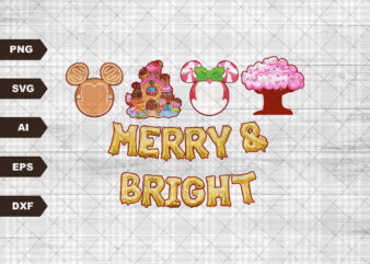Bright Christmas SVG, Drink And Food Christmas SVG, Merry Christmas SVG, Xmas SVG, Santa Hat SVG, Gingerbread SVG