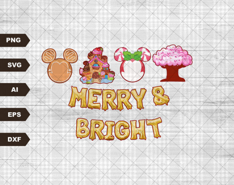 Bright Christmas SVG, Drink And Food Christmas SVG, Merry Christmas SVG, Xmas SVG, Santa Hat SVG, Gingerbread SVG