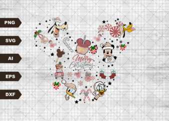 Mouse And Friends Surprise Christmas SVG, Merry Christmas SVG, Christmas Vibes SVG, Family Christmas SVG, Family Vacation Christmas t shirt designs for sale