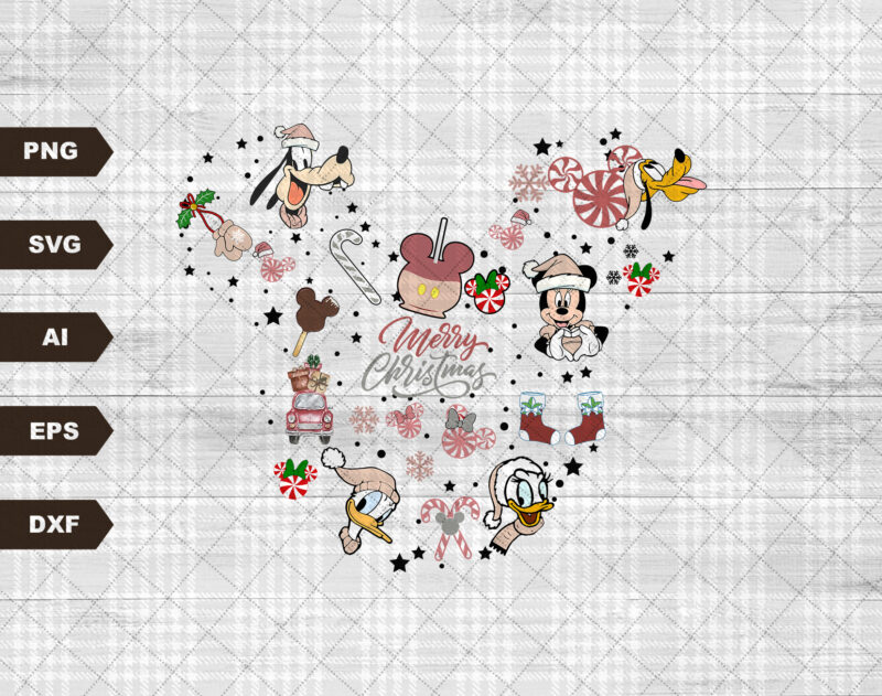 Mouse And Friends Surprise Christmas SVG, Merry Christmas SVG, Christmas Vibes SVG, Family Christmas SVG, Family Vacation Christmas
