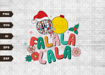 Fa La La Christmas SVG, Smiley Face Svg, Groovy Christmas, Christmas SVG, Happy Holiday Svg, Retro Christmas Svg t shirt graphic design