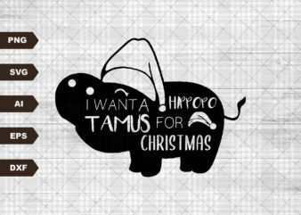 Hippopotamus For Christmas Svg file, Svg Files For Cricut, 24oz Venti Cold Cup Design, EPS file, SVG file