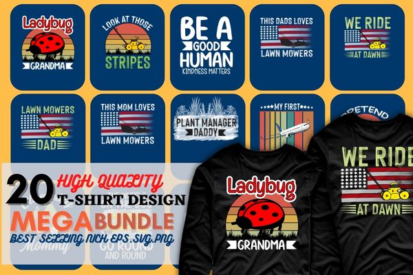20 best selling multi niche t-shirt design