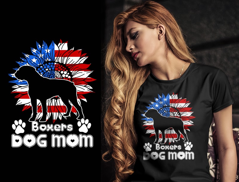 37 DOG MOM Christmas AMERICAN FLAG TSHIRT DESIGNS bundle editable