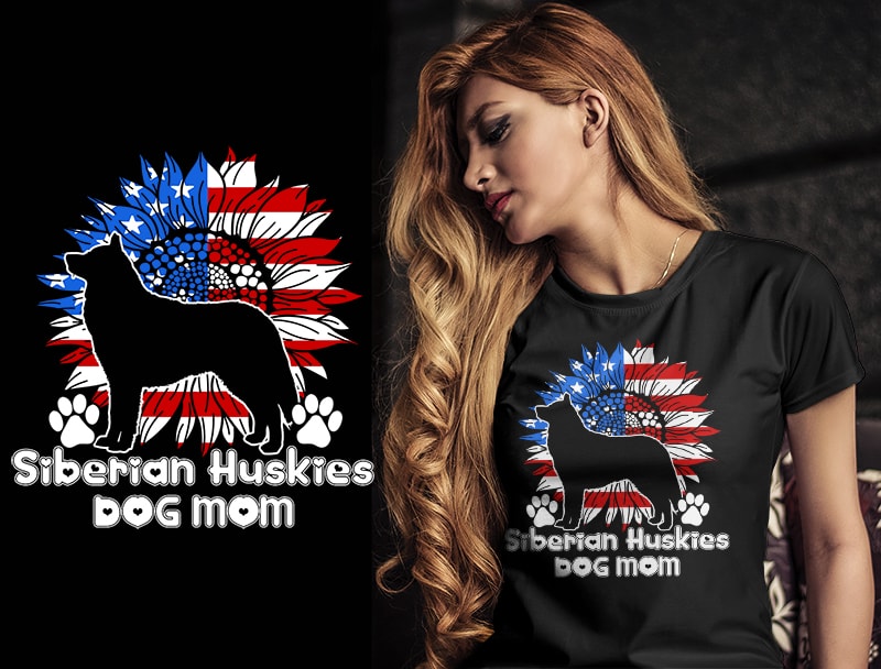 37 DOG MOM Christmas AMERICAN FLAG TSHIRT DESIGNS bundle editable