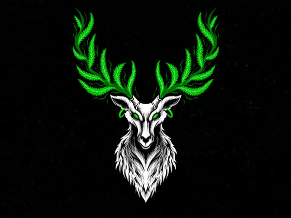 Stag head t shirt template vector