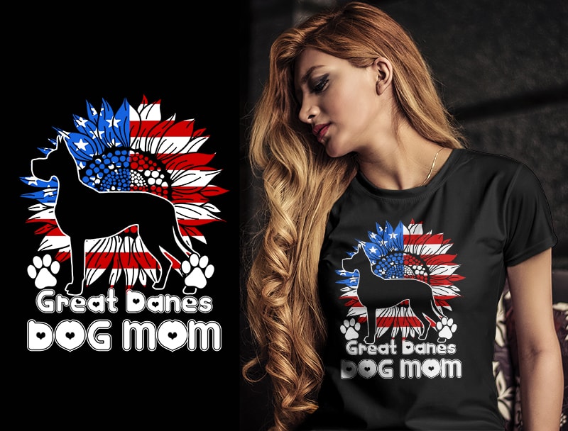 37 DOG MOM Christmas AMERICAN FLAG TSHIRT DESIGNS bundle editable