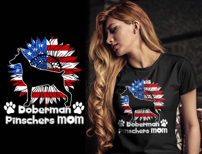 37 DOG MOM Christmas AMERICAN FLAG TSHIRT DESIGNS bundle editable