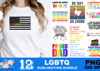 LGBT Rainbow Flag Love is Love PNG Sublimation Design