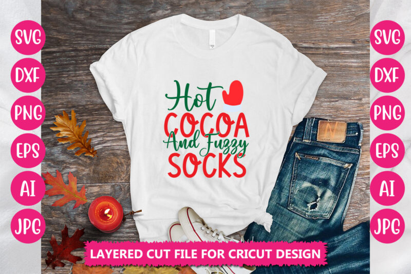 Hot Cocoa And Fuzzy Socks VECTOR DESIGN