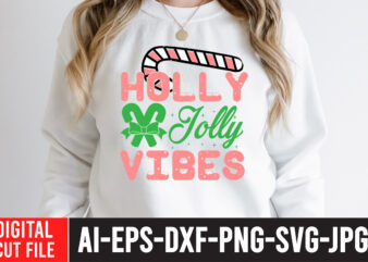 Holly Jolly Vibes T-Shirt Design ,Holly Jolly Vibes SVG Cut File , christmas sublimation bundle , christmas png bundle ,Christmas clipart, christmas craft bundles, christmas decoration bundle, christmas decorations bundle