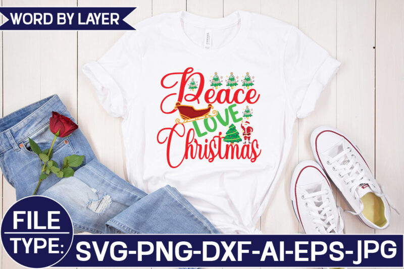 Peace Love Christmas SVG Cut File