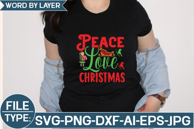 Peace Love Christmas SVG Cut File