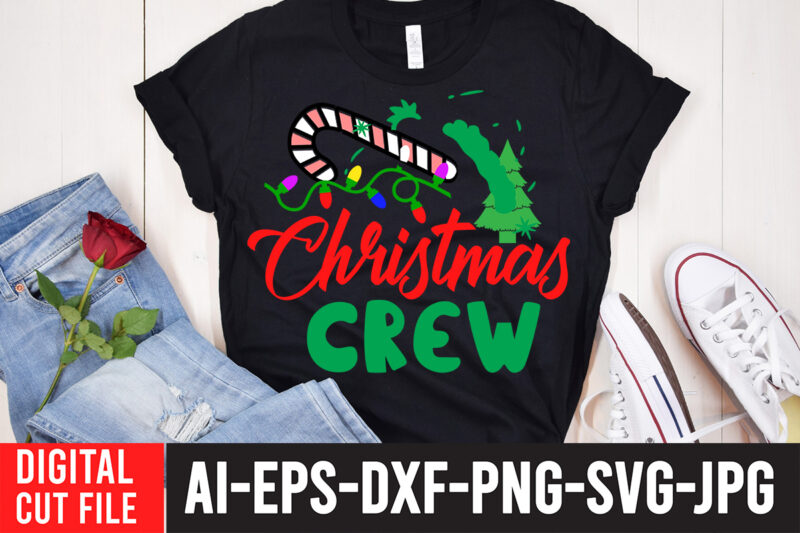 Christmas Crew T-Shirt Design , Christmas Crew SVG Cut File , Christmas SVG Mega Bundle , 220 Christmas Design , Christmas svg bundle , 20 christmas t-shirt design , winter