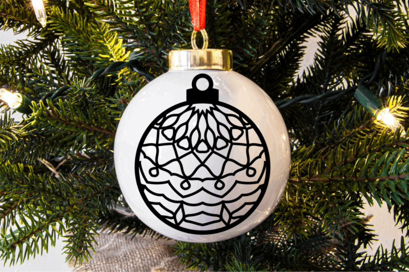 Christmas Mandala Bauble Ornament Set