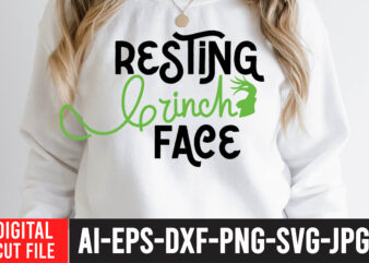 Resting Grinch Face T-Shirt Design ,Resting Grinch Face SVG Cut File , Grinch Christmas svg Bundle, Grinch Clipart Png, The Grinch Svg Bundle, Grinch Hand Svg, Grinch Face Svg, Grinch