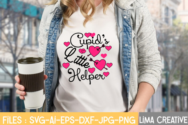 Cupid's Little Helper T-shirt Design,Valentine svg bundle, Valentines day svg bundle, Love Svg, Valentine Bundle, Valentine svg, Valentine Quote svg Bundle, clipart, cricut Valentine svg bundle, Valentines day svg bundle,