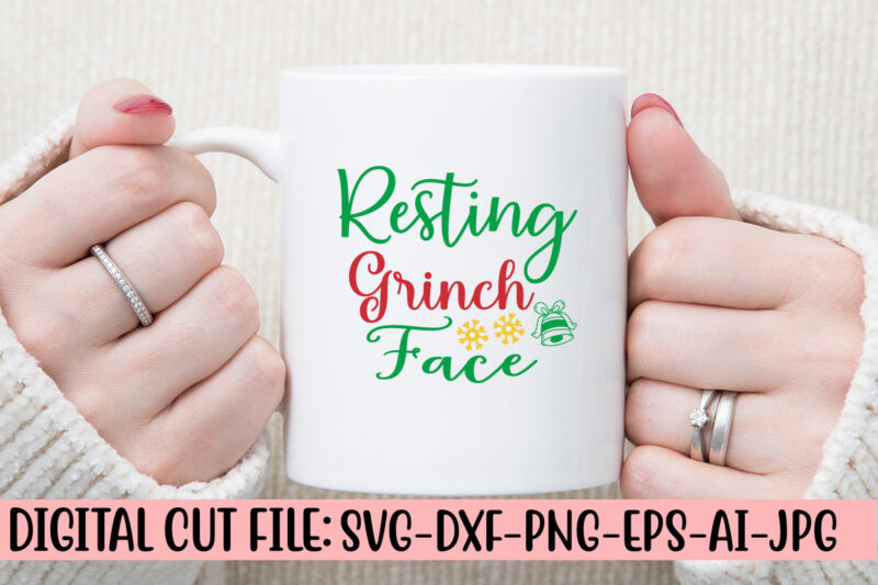 Resting Grinch Face SVG Design