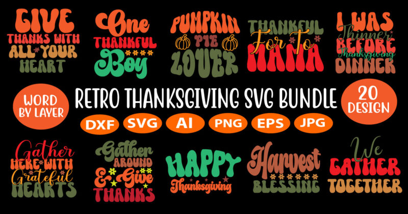 RETRO THANKSGIVING SVG BUNDLE