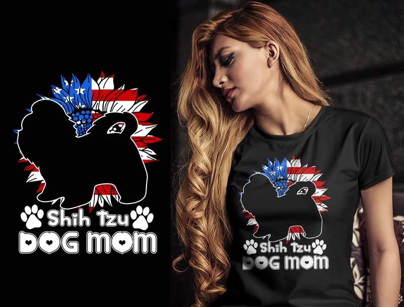 37 DOG MOM Christmas AMERICAN FLAG TSHIRT DESIGNS bundle editable