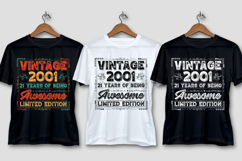 Vintage Birthday T-Shirt Design Bundle