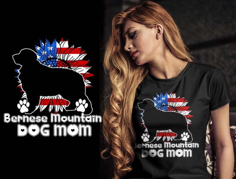 37 DOG MOM Christmas AMERICAN FLAG TSHIRT DESIGNS bundle editable