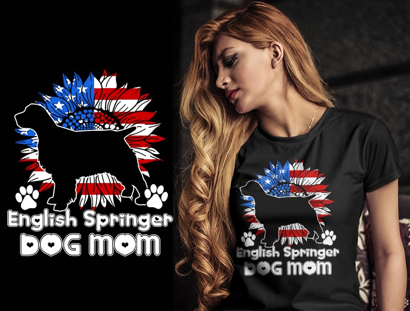 37 DOG MOM Christmas AMERICAN FLAG TSHIRT DESIGNS bundle editable