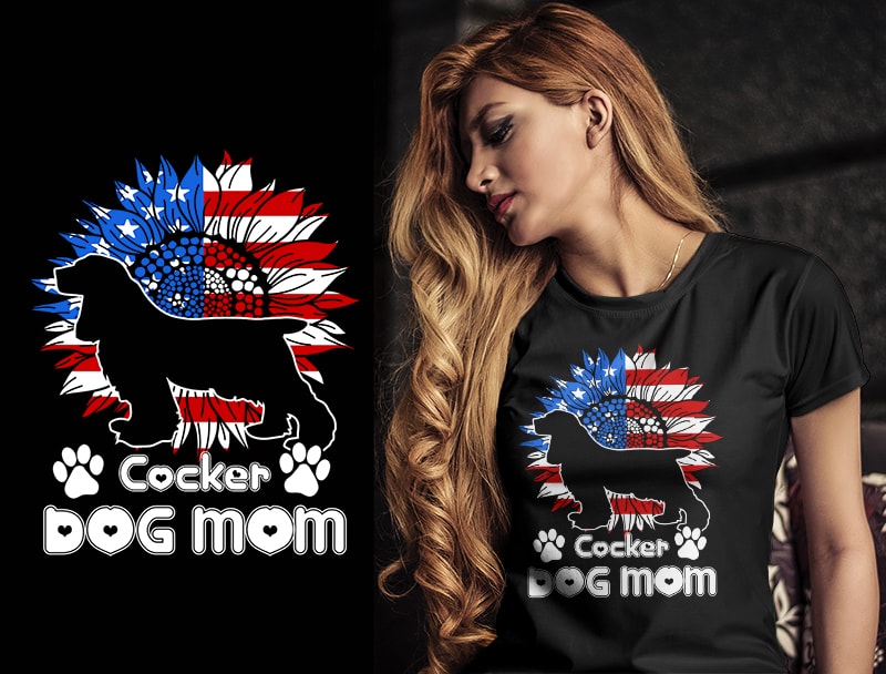 37 DOG MOM Christmas AMERICAN FLAG TSHIRT DESIGNS bundle editable