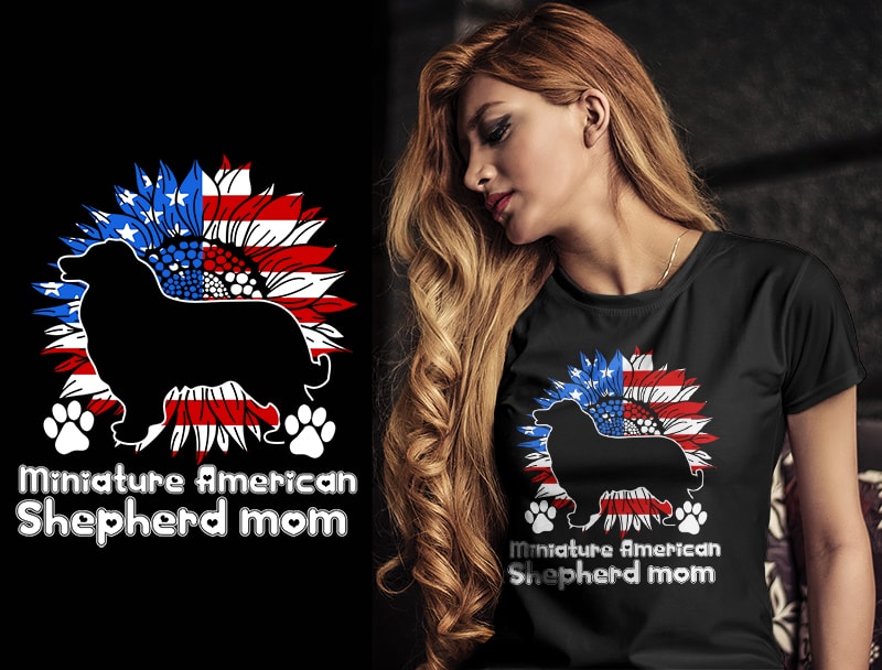 37 DOG MOM Christmas AMERICAN FLAG TSHIRT DESIGNS bundle editable