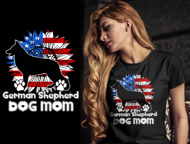 37 DOG MOM Christmas AMERICAN FLAG TSHIRT DESIGNS bundle editable