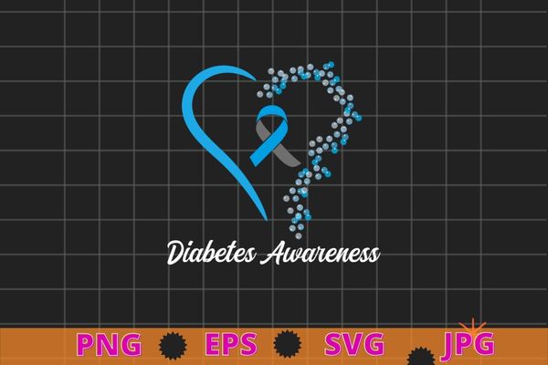 Type 1 diabetes awareness heart bubble t-shirt design svg, diabetic, disease, type 2 diabetes, hyperglycemia, prediabetes,awareness,