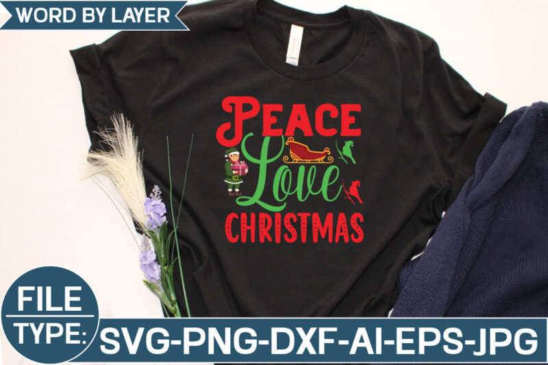 Peace Love Christmas SVG Cut File