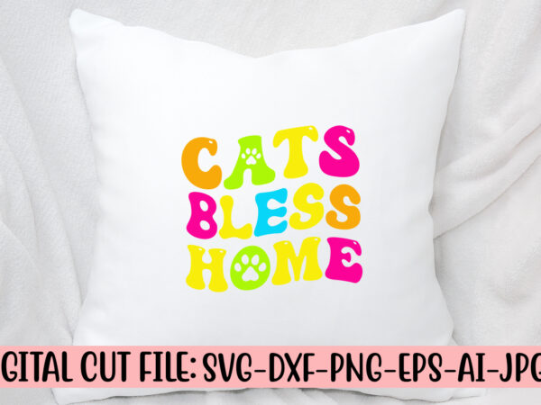 Cats bless home retro svg t shirt vector file