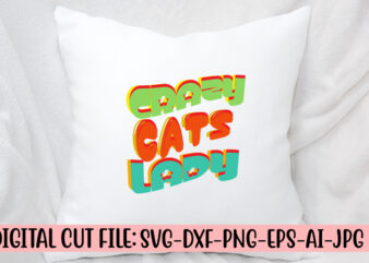 Crazy Cats Lady Retro SVG t shirt vector file